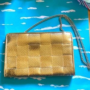 Vintage Walborg gold clutch purse, made in Italy